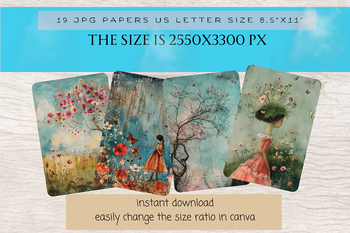 SPRING POETIC LANDSCAPE JUNK JOURNAL, a Seasonal Illustration by Daring Digies (Photo 4 of 7)