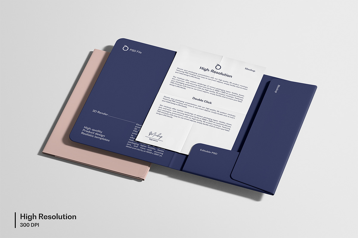 Presentation Folder & Paper Mockup, an Advertising Mockup by Ram Studio LLC (Photo 4 of 12)