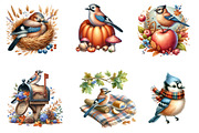 Cute Autumn Jay Birds Clipart, an Illustration by DreamArtGraphic (Thumbnail 2 of 4)