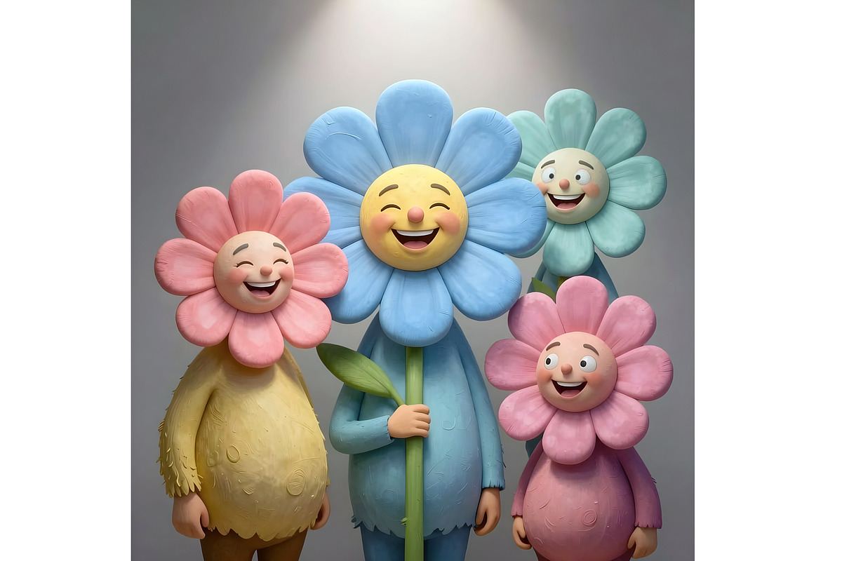 Happy Flower Family, a Person Illustration by Sharon Schwalbe (Photo 4 of 5)