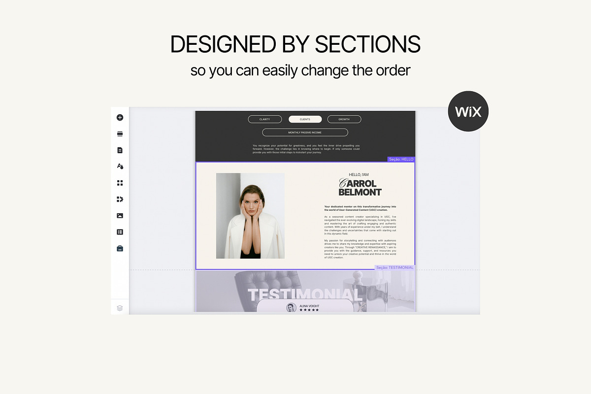 Wix Sales page Coaching, a Landing Page Template by Studio Suvelle (Photo 5 of 11)