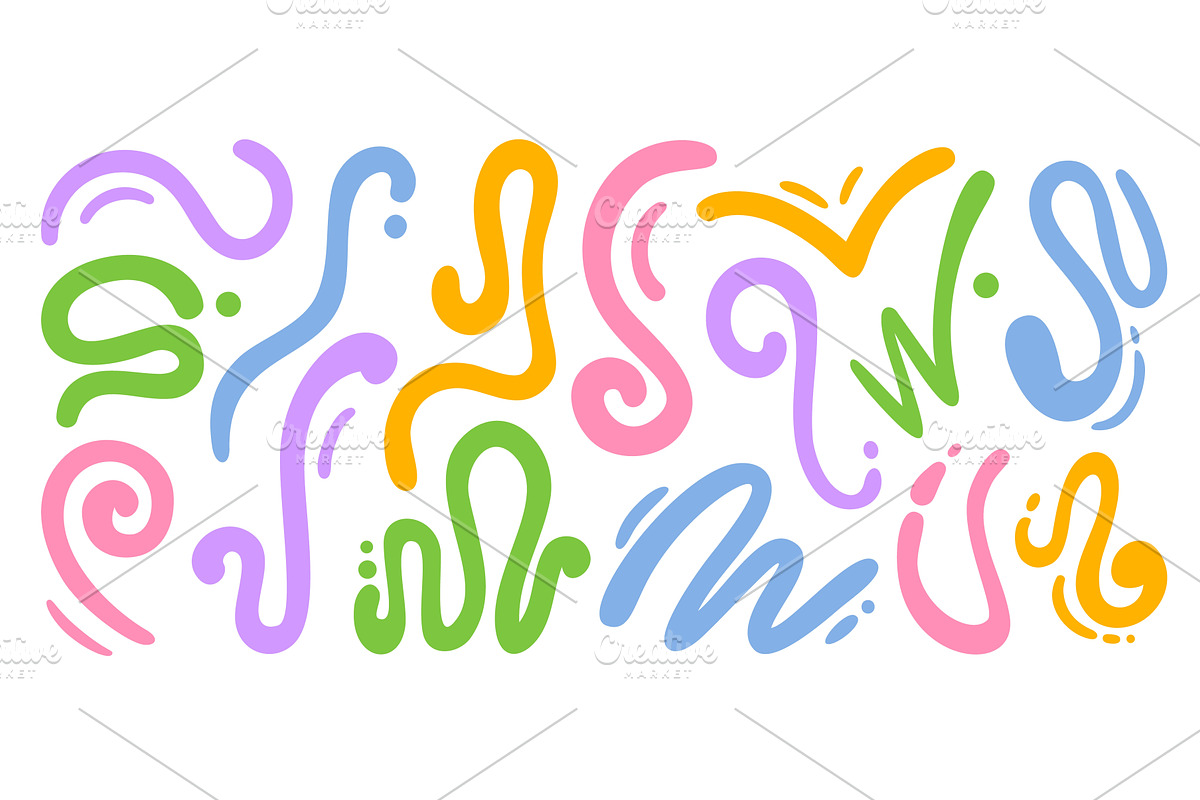 Abstract organic line shapes. Groovy, an Illustration by winwin.art