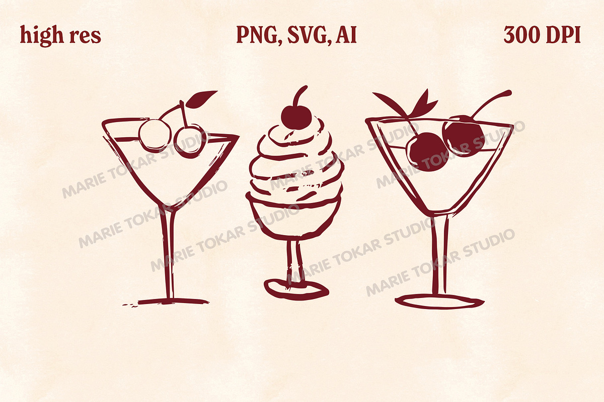 Whimsical Berry Fruit Bundle SVG PNG, a Food Illustration by Marie T (Photo 18 of 36)