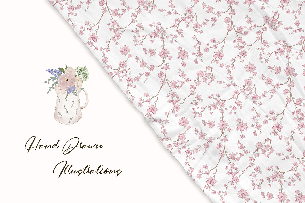 Cottagecore Vintage Floral Clipart, a Decorative Illustration by ElenaPlatovaArt (Photo 13 of 14)