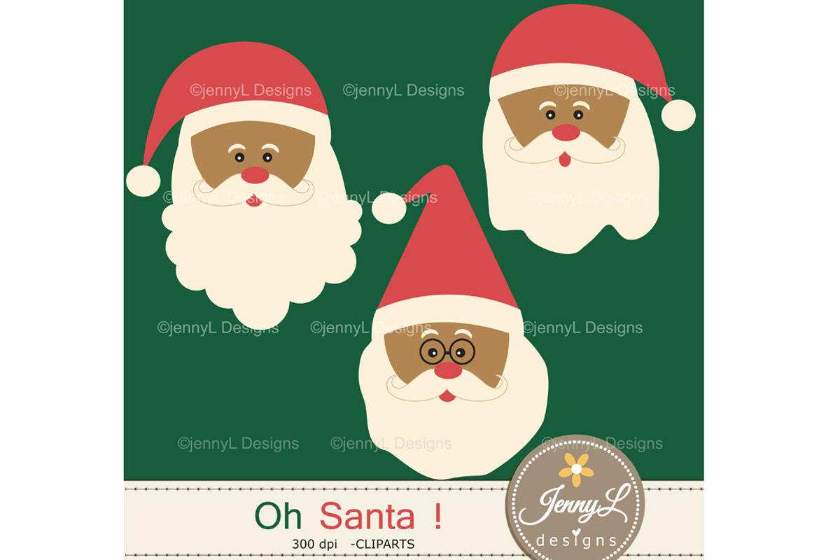 Santa Christmas Digital Papers, a Pattern Graphic by JennyL Designs (Photo 2 of 5)