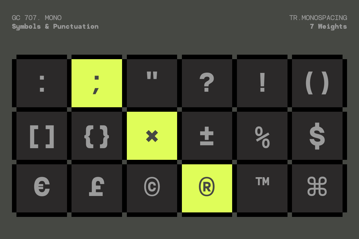 GC 707 Mono - Modern Monospace, a Sans Serif Font by Glyphonic (Photo 6 of 16)
