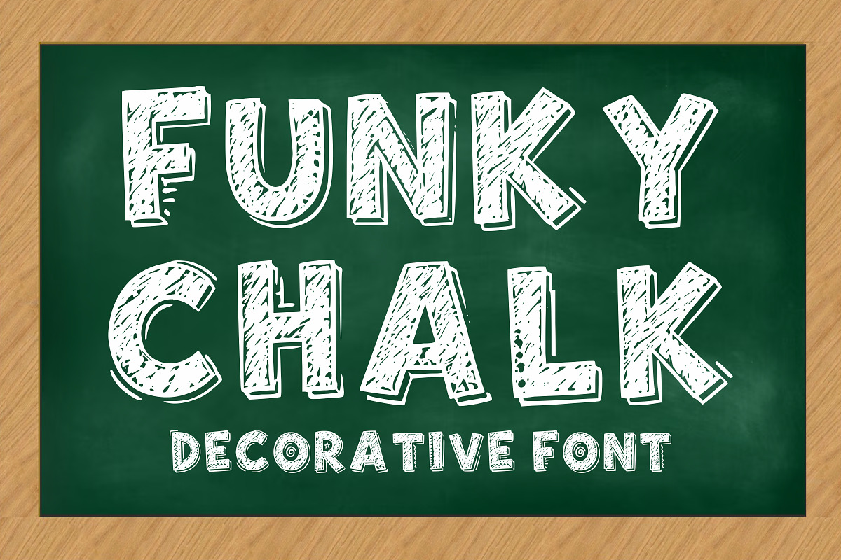 Funky Chalk - Hand Drawn Chalk, a Sans Serif Font by Limited.studio (Photo 1 of 6)