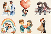 Watercolor Bride and Groom PNG, an Illustration by Pixels.Craft (Thumbnail 2 of 7)