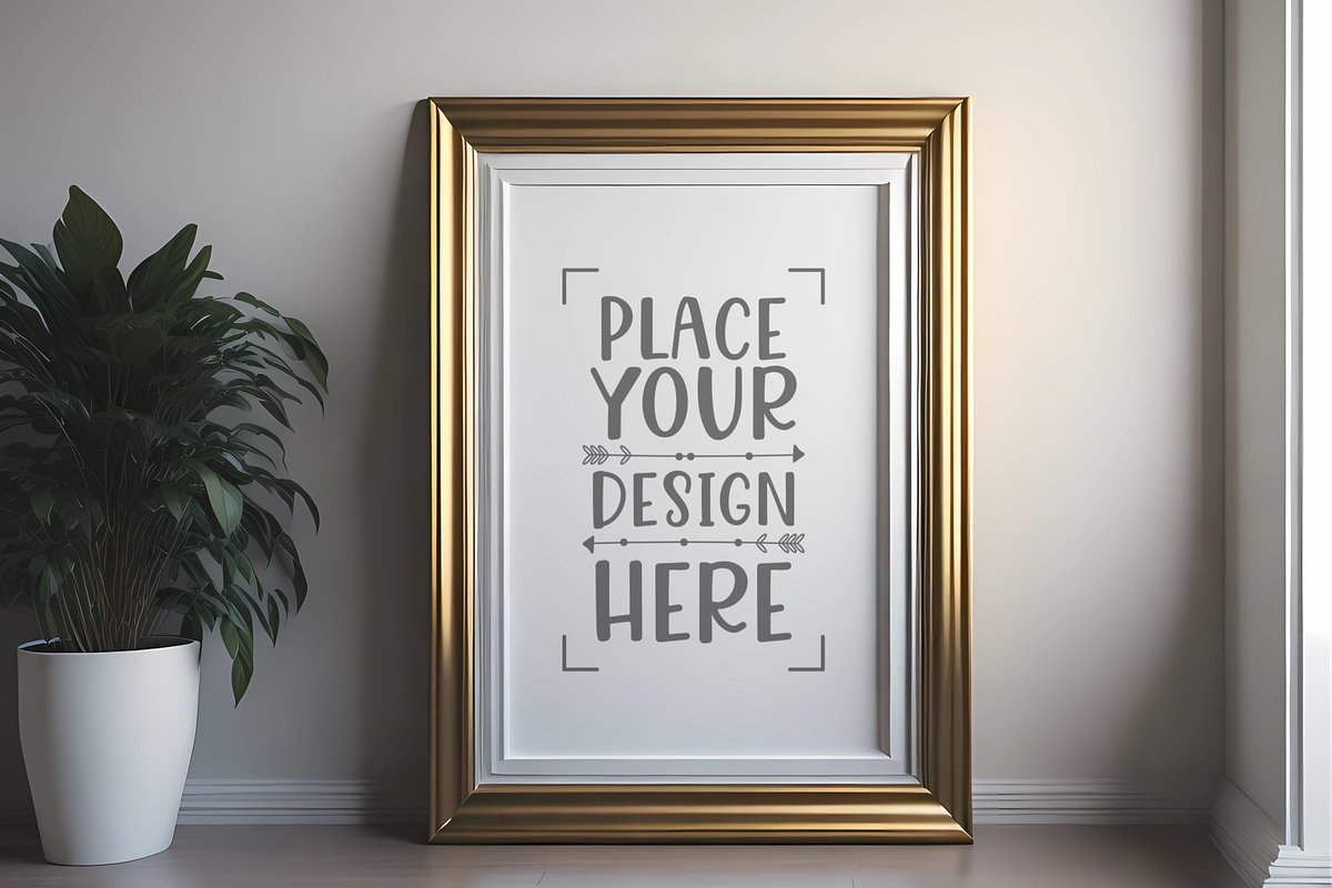 Modern Gold Frame Mockup, a Print Template by Ali's Designs (Photo 3 of 4)