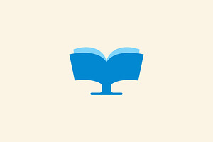 monitor book online education simple, a Branding & Logo Template by Vectoryzen