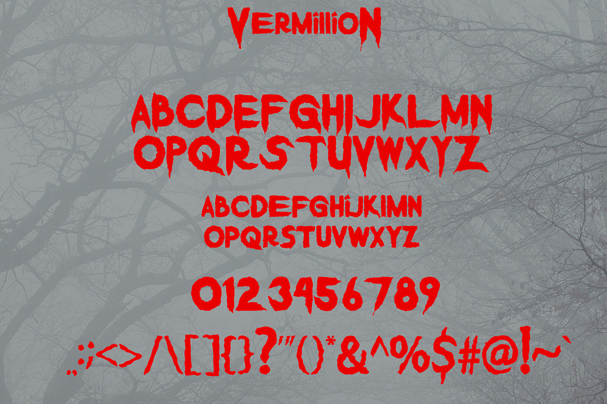 Vermillion Halloween Font preview 6