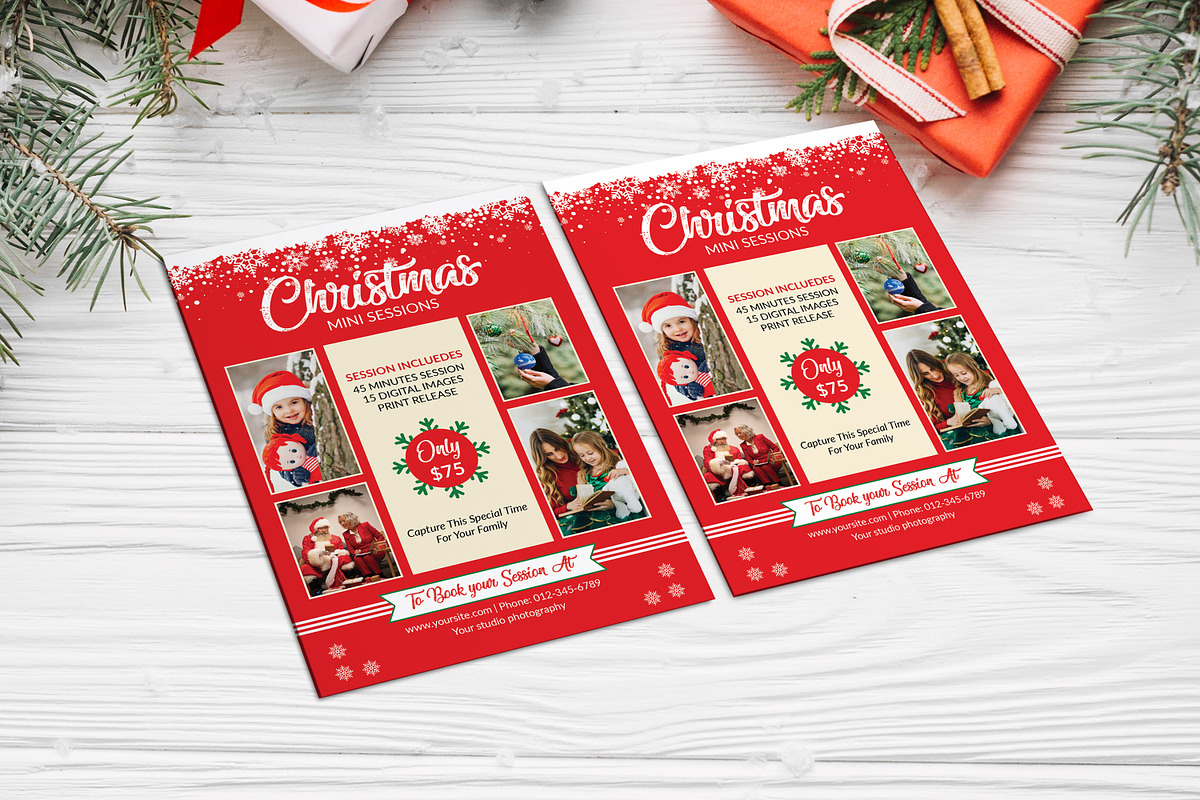 Christmas Mini Session Template, a Flyer Template by Ultimate Template Shop (Photo 4 of 5)