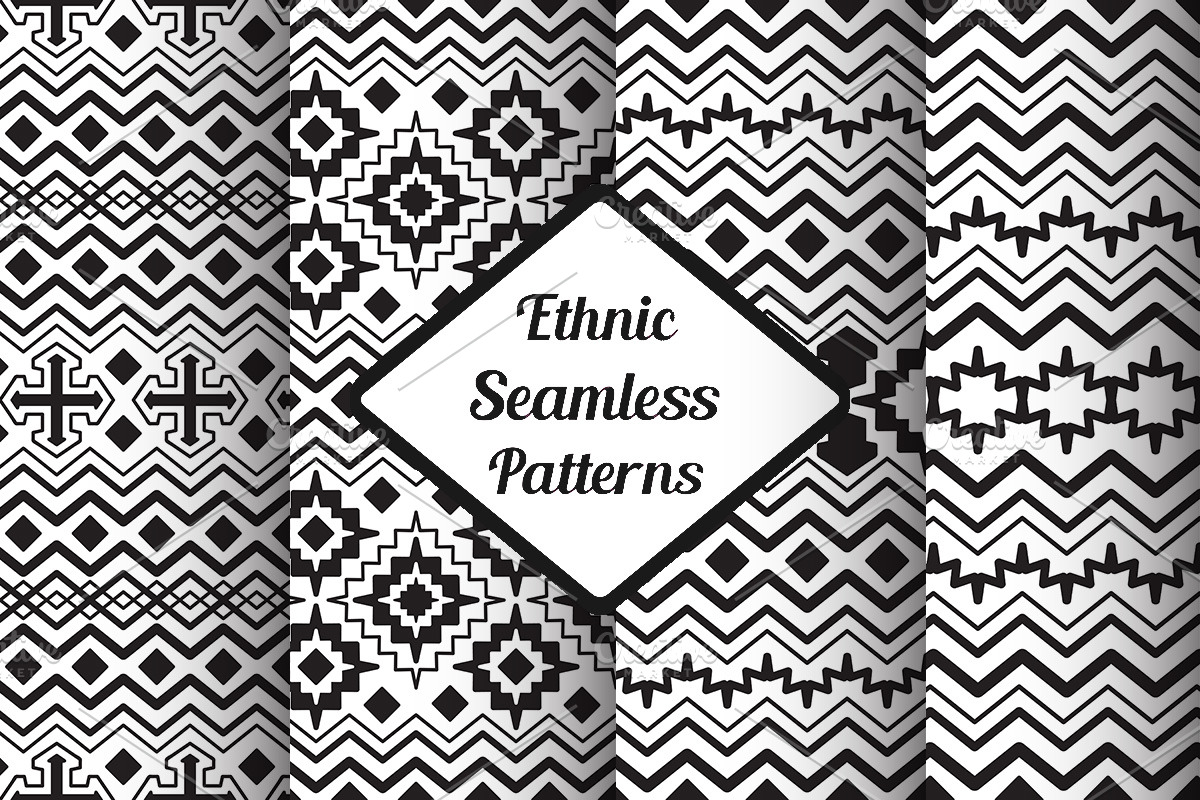 Vector Seamless Black&White Patterns, a Pattern Graphic by alexmakarova (Photo 1 of 5)