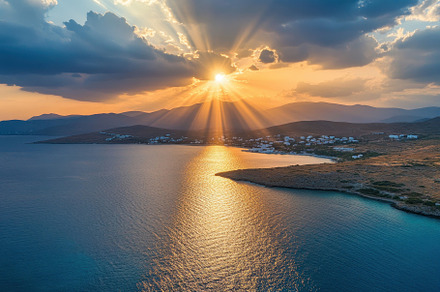 Breathtaking sunset over Paros islan, a Photo by Iftikhar Alam