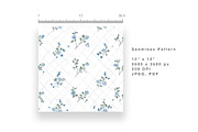6 Seamless Pattern: Blue Floral, a Pattern Graphic by StudioCitra (Thumbnail 5 of 10)