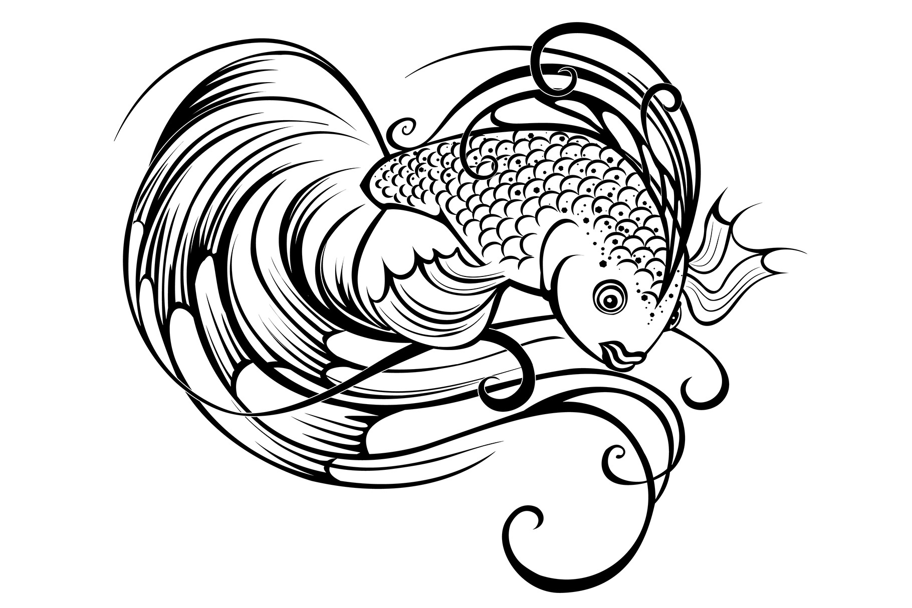 stylized beautiful fish | Illustrations ~ Creative Market