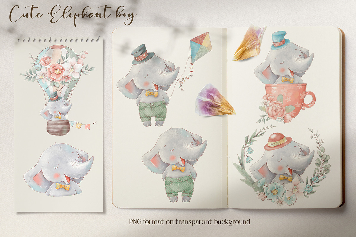 Cute Tropical animals clipart., an Animal Illustration by Yuliya Art (Photo 8 of 33)