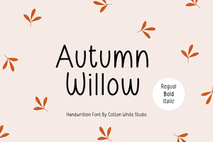 Autumn Willow, a Handwritten Font by Sofia Skoog