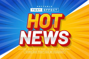 Hot News 3D Text Effect | EPS, a Layer Style Add-On by padilah_a