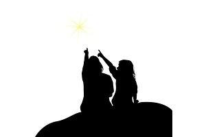 Abstract children silhouette looking, a Person Illustration by Nenahliadava Design