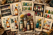 Antique Botanical Medicine Cabinet, a Background Graphic by Printable Treasure (Thumbnail 2 of 3)