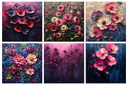 Magenta Oil Floral Digital Paper, an Illustration by RobertsArt (Thumbnail 4 of 5)