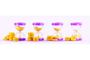 3d Time Is Money, Hourglass With