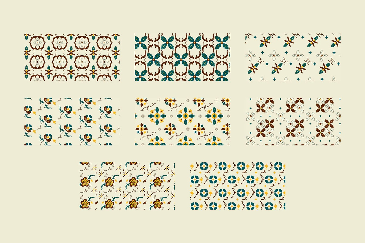 Indonesia Batik Pattern Set, a Decorative Illustration by GravitaSign (Photo 2 of 2)