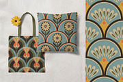 Retro Floral Seamless Patterns, a Pattern Graphic by tifftuff (Thumbnail 3 of 6)