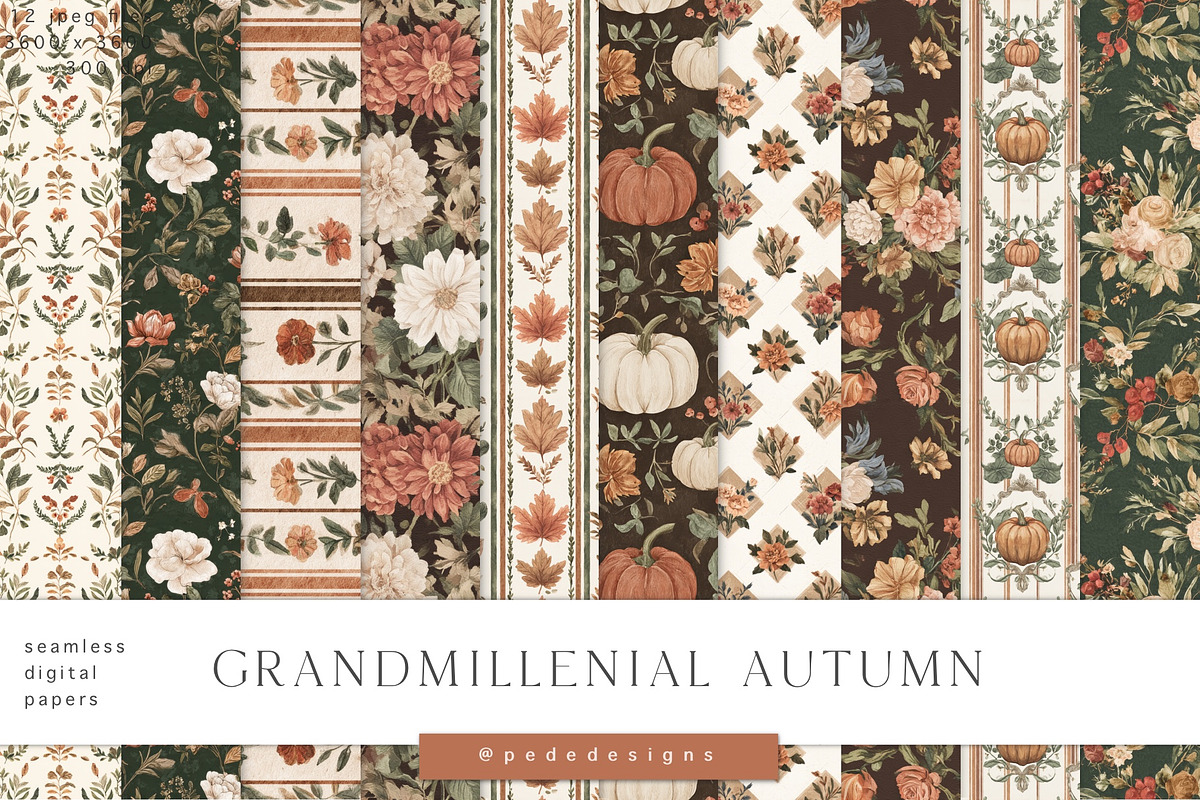 Grandmillenial Autumn Collection, a Seasonal Illustration by PeDe Designs (Photo 26 of 33)