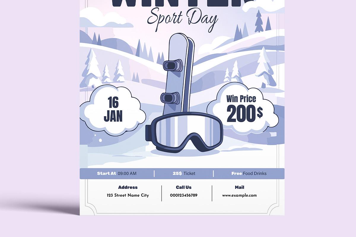 Winter Season Sport Poster Template, a Flyer Template by MightyDesign (Photo 5 of 8)