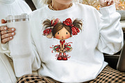 Whimsical Christmas Girl Clipart, an Illustration by CraftArtStudio (Thumbnail 6 of 6)