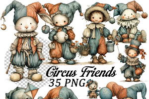 Circus Friends Storybook Clipart Art, an Illustration by one-touch