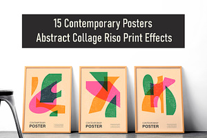 Set Of 15 Posters Riso Effect