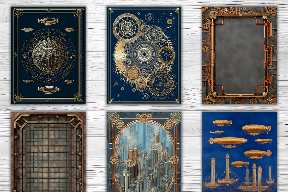 75 Steampunk Junk Journal Cover, a Brochure Template by LA Design (Photo 5 of 10)