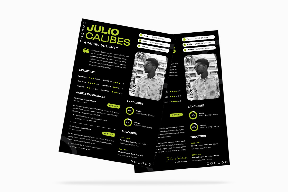 Black Resume CV, a Resume Template by iDoodle Studio (Photo 2 of 4)