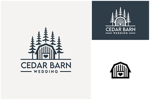 Barn Heart Love Pine Cedar Tree Logo, a Branding & Logo Template by Enola99d