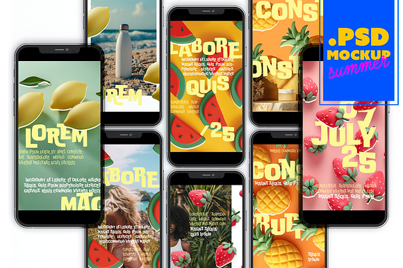 Colorful 3D Fruit Social Media Pack preview 7