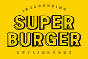 SUPER BURGER  DOUBLE OUTLINE FONT, a Handwritten Font by Fourteen Letter (Thumbnail 1 of 8)