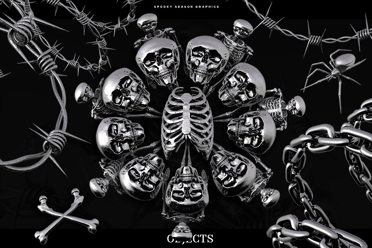 Very Scary - 3D Chrome Objects, a Graphic by saintricchi (Photo 6 of 8)