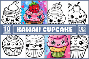 100 Kawaii Cupcake Coloring Pages