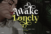 Awake Lonely - Swirl Serif Font, a Serif Font by Airotype (Thumbnail 1 of 14)