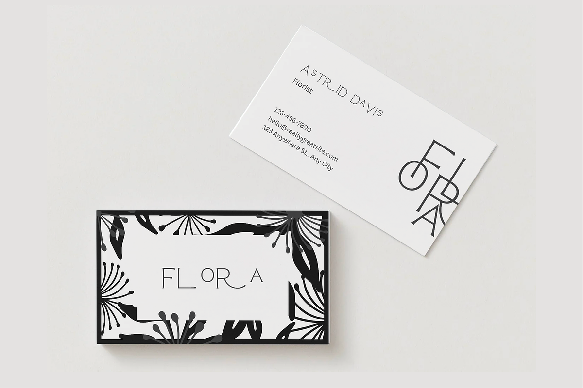 Floral Business Card Template Canva, a Business Card Template by LePosey Studio (Photo 2 of 7)