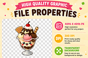 Cafe Kawaii Clipart PNG Bundle, a Food Illustration by QM_ART (Thumbnail 4 of 4)