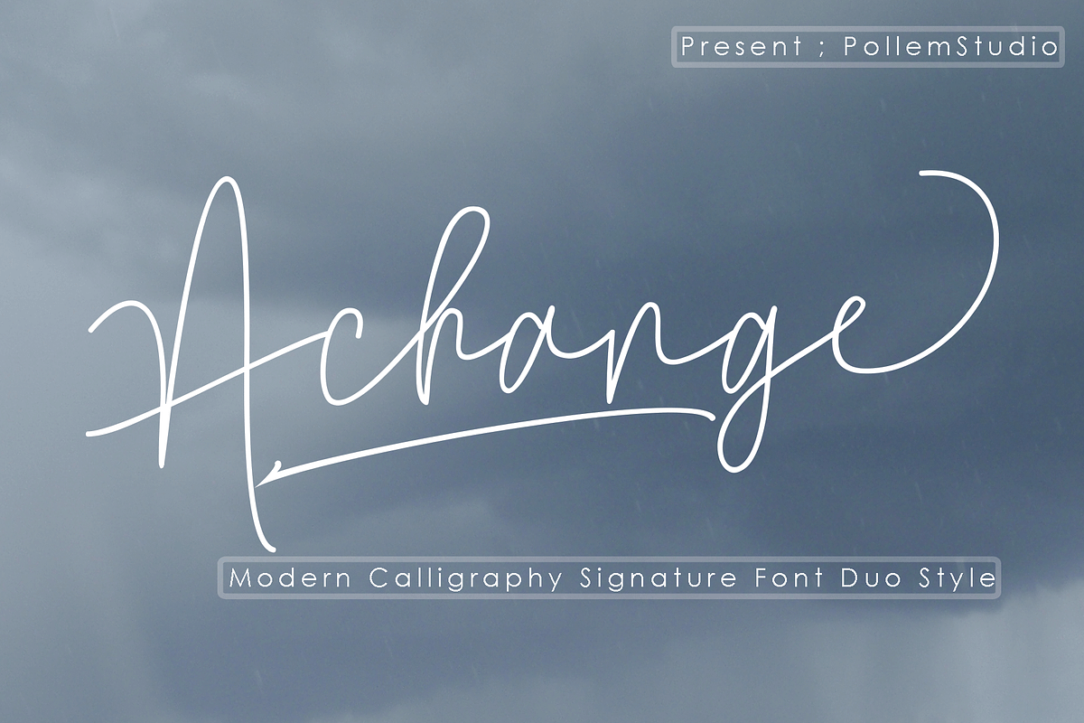 Achange Duo Style, a Script Font by PollemSt (Photo 1 of 9)