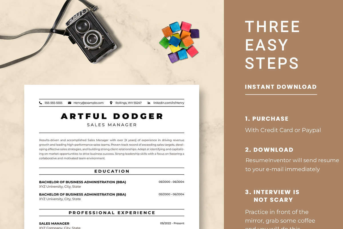 Sales Manager Resume Template, a Resume Template by ResumeInventor (Photo 9 of 9)