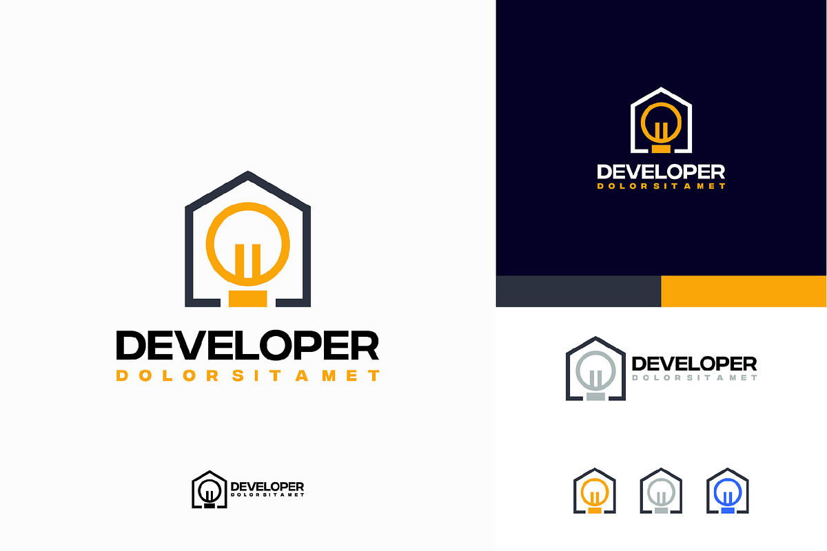 Set of House electricity logo desig, a Branding & Logo Template by Lucky Creative (Photo 5 of 5)