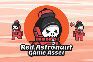 Red Astronaut Game Asset Sprites