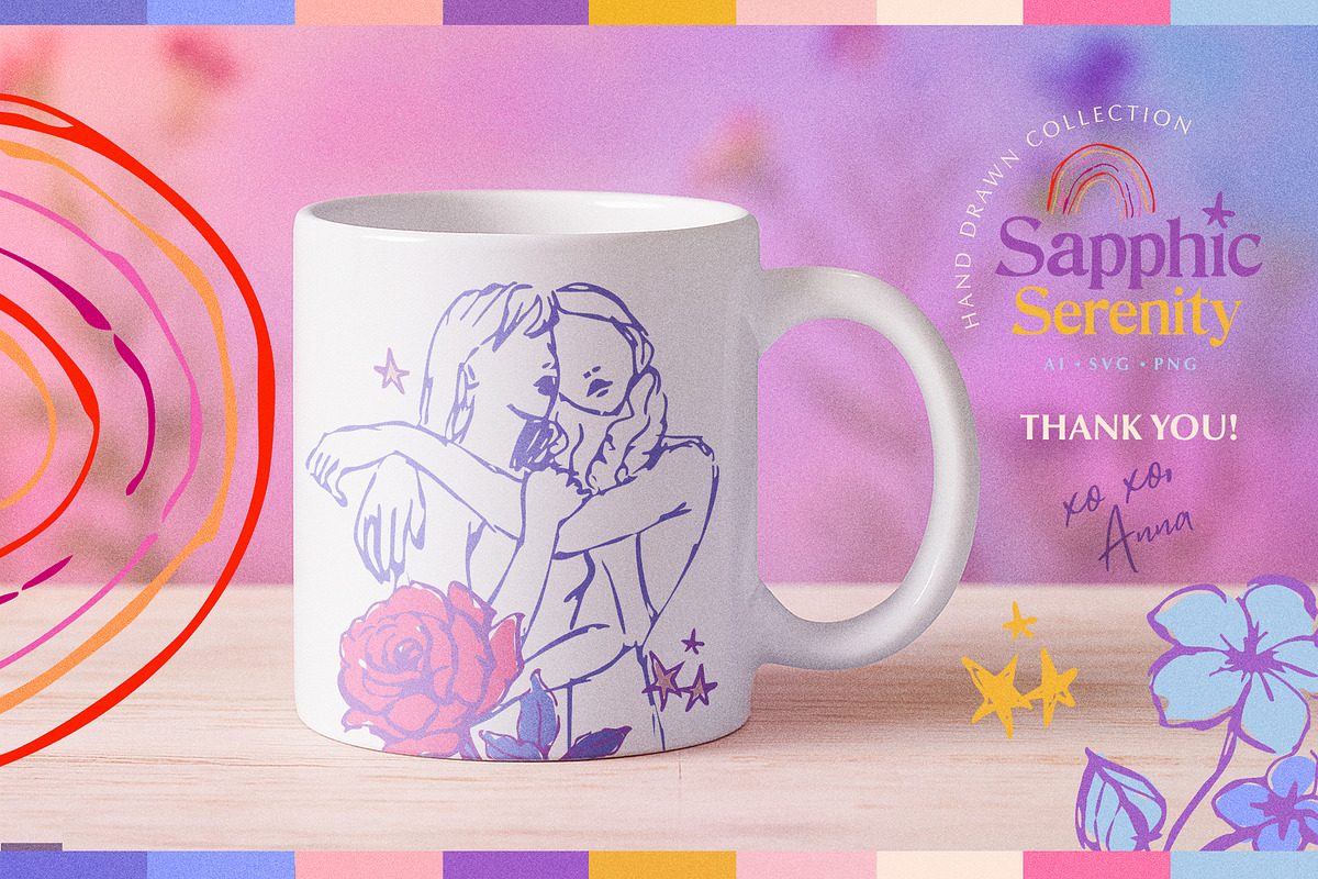 Sapphic Serenity WLW Illustrations, a Person Illustration by Anna Babich (Photo 10 of 10)