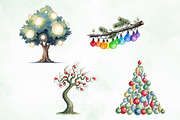 Christmas Lights Tree Clipart PNG, an Illustration by Creative Art (Thumbnail 3 of 11)